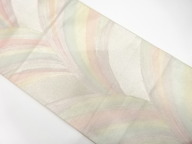 JAPANESE KIMONO / ANTIQUE FUKURO OBI / SILK / WOVEN ABSTRACT STREAM